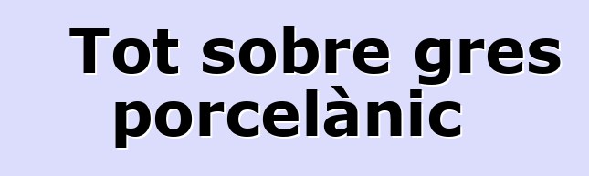 Tot sobre gres porcelànic