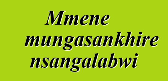 Mmene mungasankhire nsangalabwi