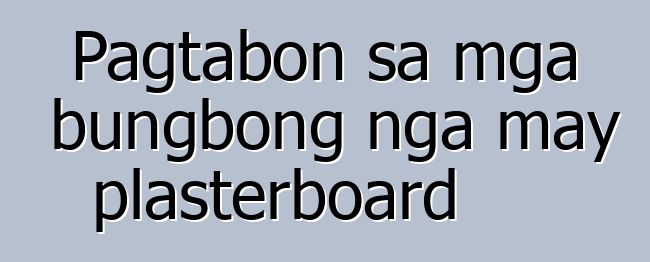 Pagtabon sa mga bungbong nga may plasterboard