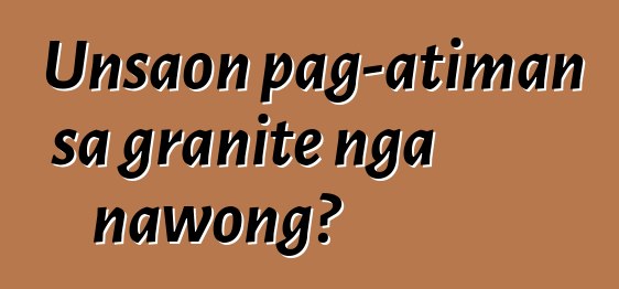 Unsaon pag-atiman sa granite nga nawong?