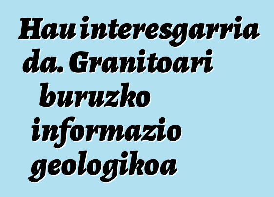 Hau interesgarria da. Granitoari buruzko informazio geologikoa