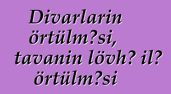 Divarların örtülməsi, tavanın lövhə ilə örtülməsi