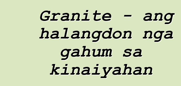 Granite - ang halangdon nga gahum sa kinaiyahan