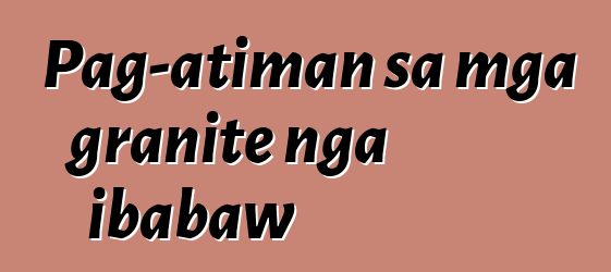 Pag-atiman sa mga granite nga ibabaw