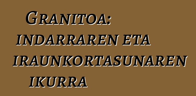 Granitoa: indarraren eta iraunkortasunaren ikurra