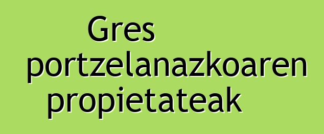 Gres portzelanazkoaren propietateak