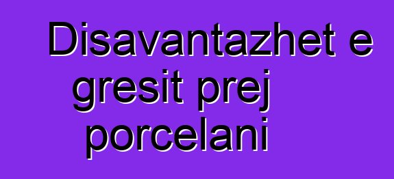 Disavantazhet e gresit prej porcelani