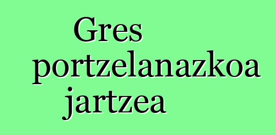 Gres portzelanazkoa jartzea