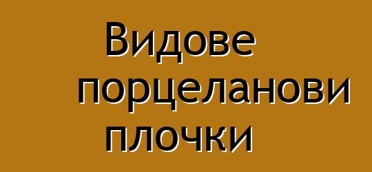 Видове порцеланови плочки