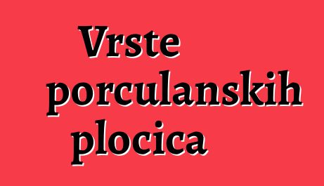 Vrste porculanskih pločica