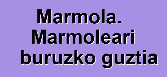 Marmola. Marmoleari buruzko guztia