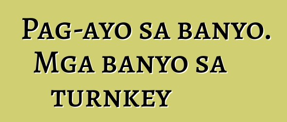 Pag-ayo sa banyo. Mga banyo sa turnkey