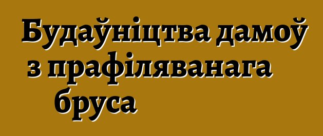 Будаўніцтва дамоў з прафіляванага бруса