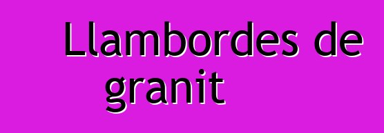 Llambordes de granit