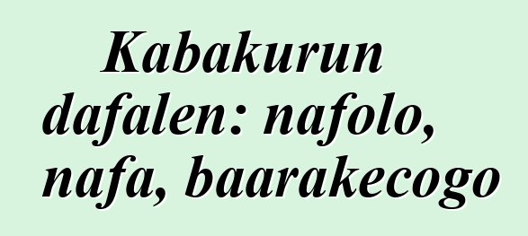 Kabakurun dafalen: nafolo, nafa, baarakɛcogo