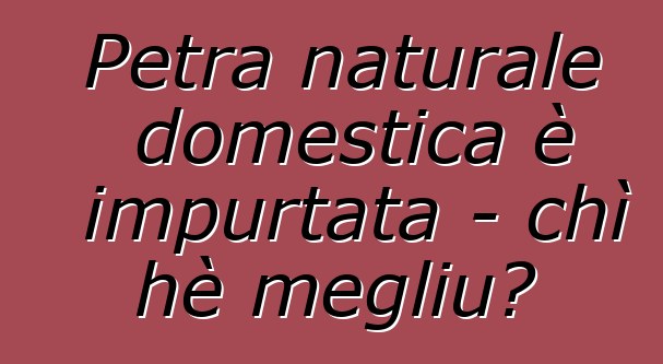 Petra naturale domestica è impurtata - chì hè megliu?