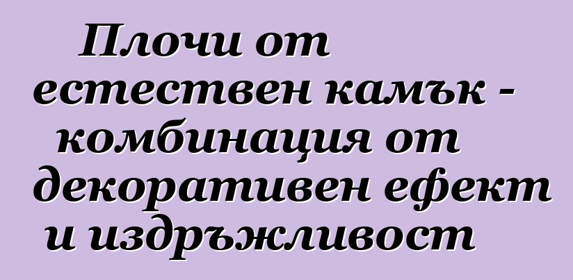 Плочи от естествен камък - комбинация от декоративен ефект и издръжливост