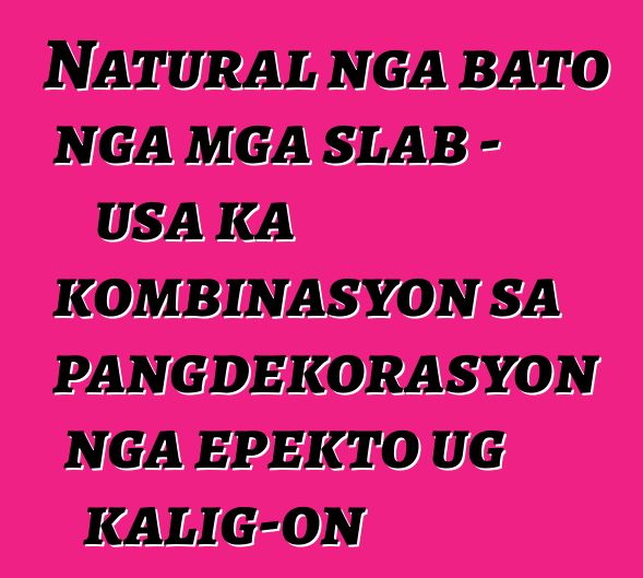 Natural nga bato nga mga slab - usa ka kombinasyon sa pangdekorasyon nga epekto ug kalig-on