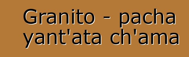 Granito - pacha yant’ata ch’ama