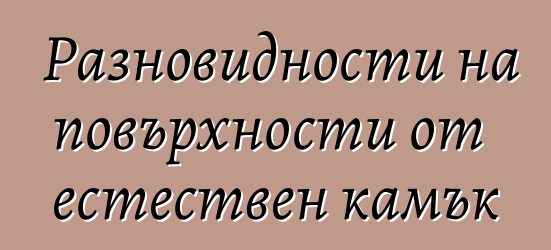 Разновидности на повърхности от естествен камък