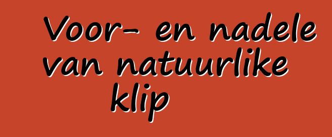 Voor- en nadele van natuurlike klip