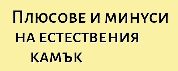 Плюсове и минуси на естествения камък