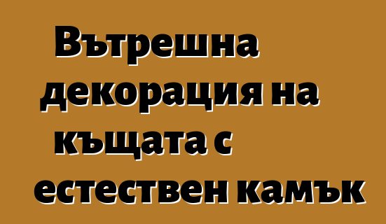 Вътрешна декорация на къщата с естествен камък