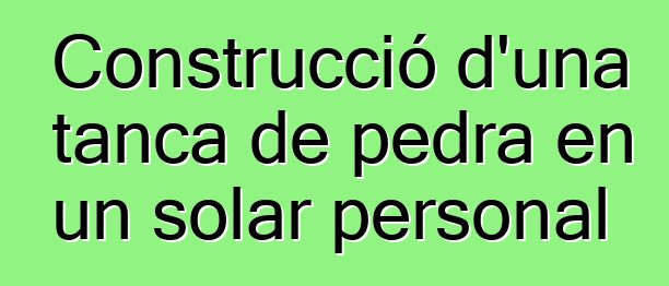 Construcció d'una tanca de pedra en un solar personal