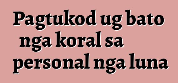 Pagtukod ug bato nga koral sa personal nga luna