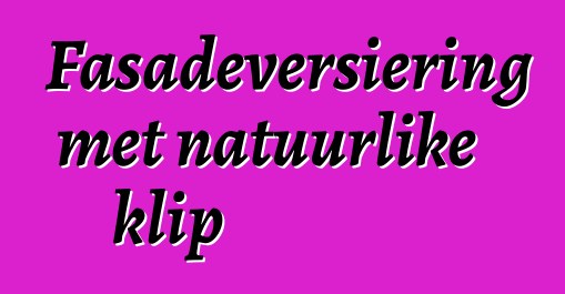 Fasadeversiering met natuurlike klip