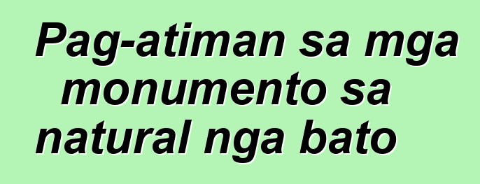 Pag-atiman sa mga monumento sa natural nga bato