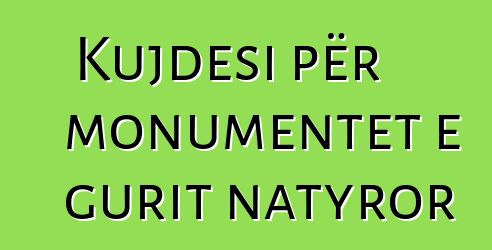 Kujdesi për monumentet e gurit natyror