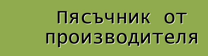 Пясъчник от производителя