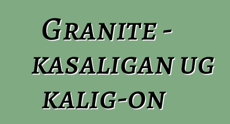 Granite - kasaligan ug kalig-on