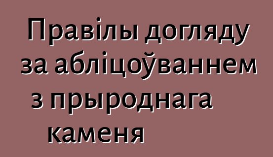 Правілы догляду за абліцоўваннем з прыроднага каменя