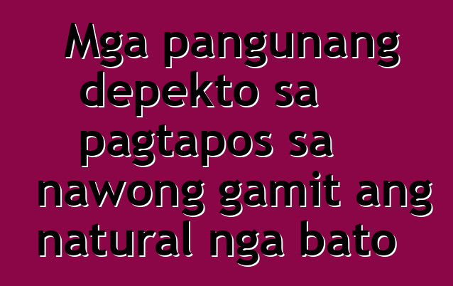 Mga pangunang depekto sa pagtapos sa nawong gamit ang natural nga bato