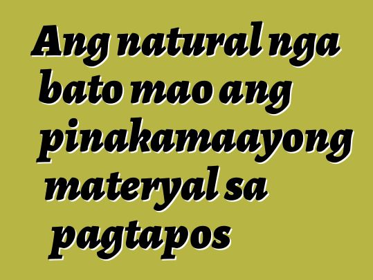 Ang natural nga bato mao ang pinakamaayong materyal sa pagtapos