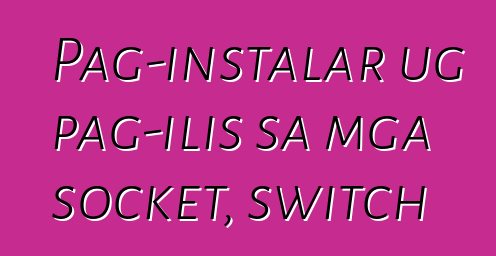 Pag-instalar ug pag-ilis sa mga socket, switch