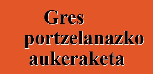 Gres portzelanazko aukeraketa