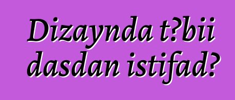 Dizaynda təbii daşdan istifadə