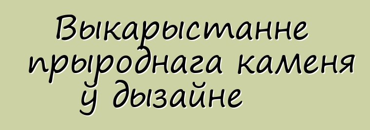 Выкарыстанне прыроднага каменя ў дызайне