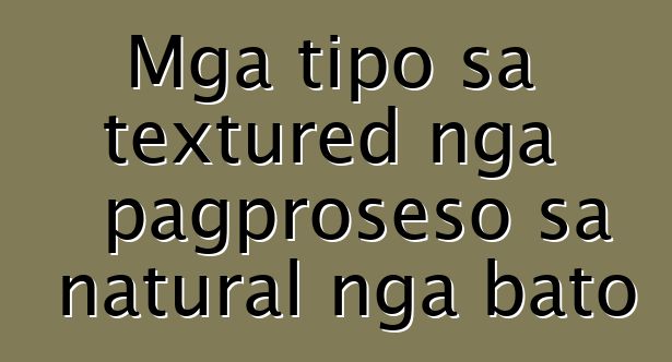 Mga tipo sa textured nga pagproseso sa natural nga bato