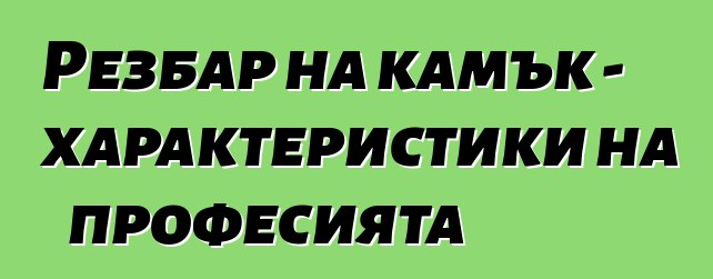 Резбар на камък - характеристики на професията