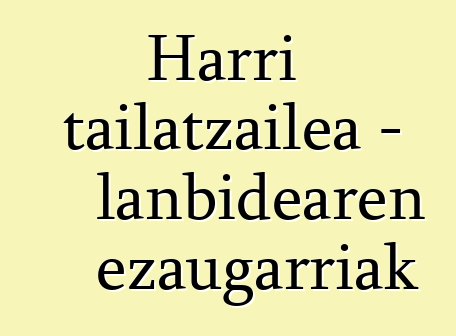 Harri tailatzailea - lanbidearen ezaugarriak