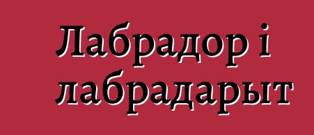 Лабрадор і лабрадарыт