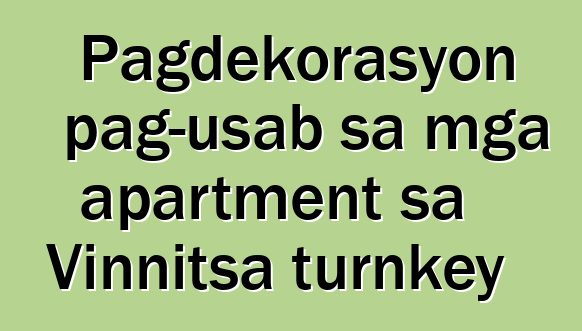 Pagdekorasyon pag-usab sa mga apartment sa Vinnitsa turnkey