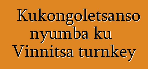 Kukongoletsanso nyumba ku Vinnitsa turnkey