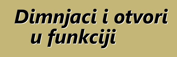 Dimnjaci i otvori u funkciji