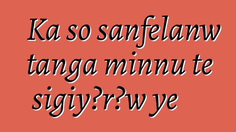 Ka so sanfɛlanw tanga minnu tɛ sigiyɔrɔw ye