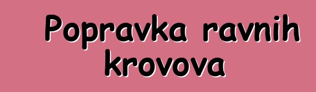 Popravka ravnih krovova